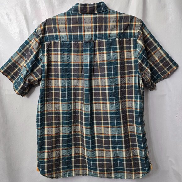 The North Face Plaid Casual Button Down Shirt - Blue and Brown - Picture 9 of 9